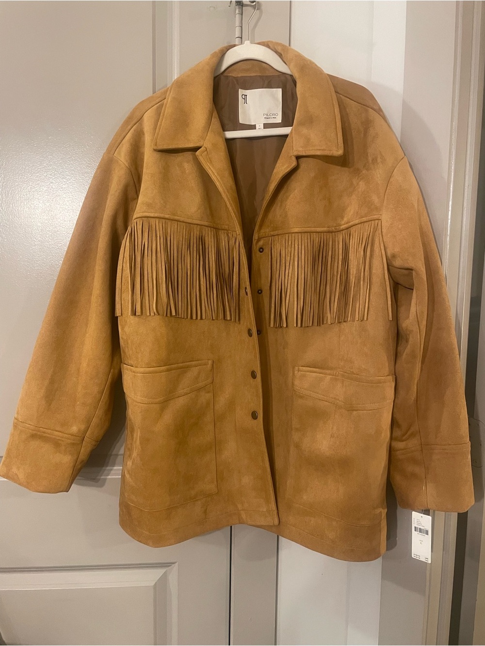 Anthropologie Pilcro Faux Suede Coat - Camel Women's
